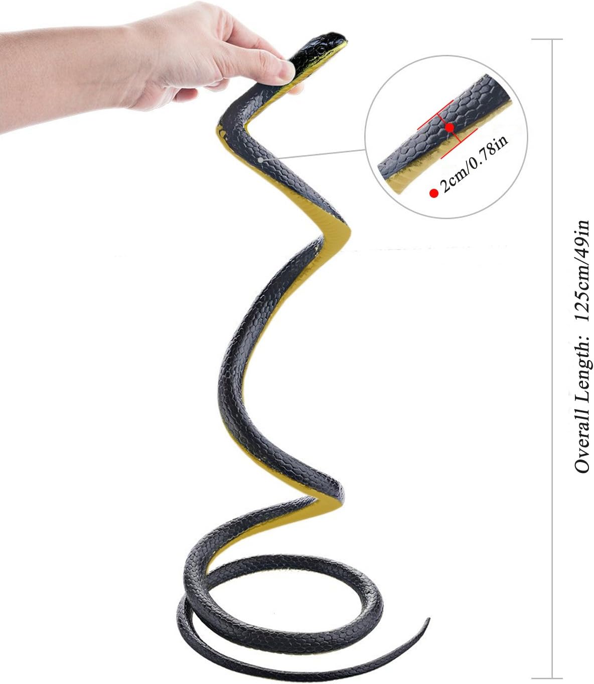 💥 Carnival promotion! 🔥Large realistic rubber snake（Snake + clip + 100M wire）