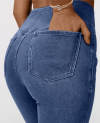 🔥Stretch-Jeans mit hoher Taille und Crossover