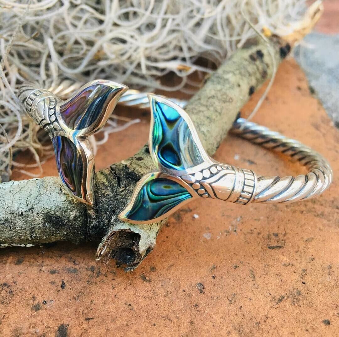 (🎄Christmas Pro Sale-49% OFF) Abalone Shell Mermaid Tail SS Bangle Bracelet🎉Buy 2 Get 1 Free&Free Shipping