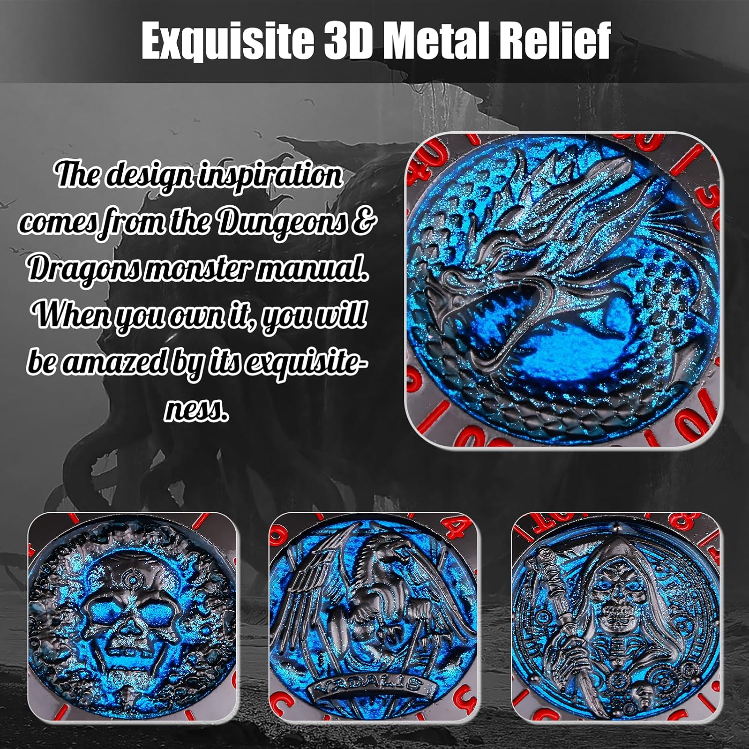 2025 New DND Fidget Spinner DICE: 7-in-1 Metal DND Dice Cube – 6-Sided Rotating Polyhedral Dice, Tabletop RPG Accessory for DMs and Player