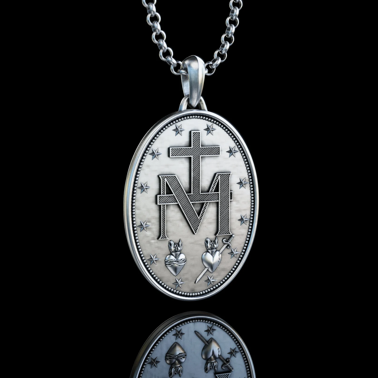 🔥Handmade 925 Sterling Silver New Miracle Medal Necklace