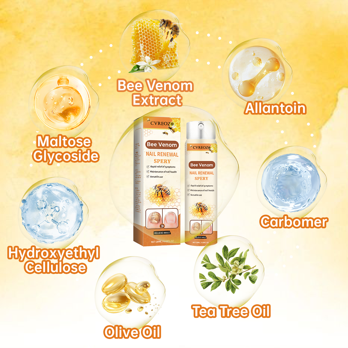 🔥Last Day Promotion 70% OFF💥Cvreoz® Bee Venom Nail Renewal Spray