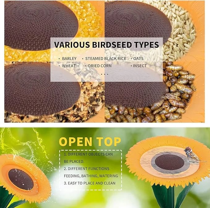 Last Day 49% OFF  🌻Sunflower Standing Bird Feeder