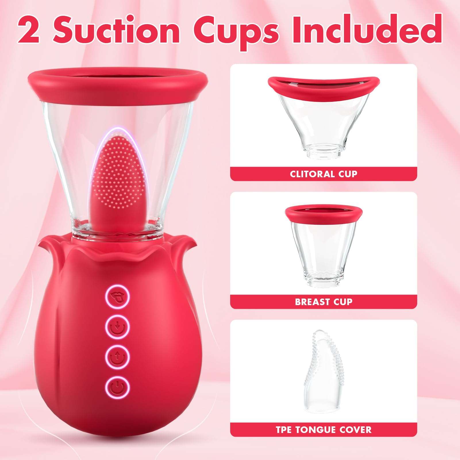 3 in 1 Sucking &Licking Rose Vibrators