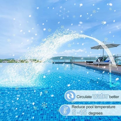 🎁TikTok Last Day Sale - 70% OFF🔥Solar Pool Fountain with Lights Dual Arc - Above/Inground Pool Fountain Lights with Remote Control