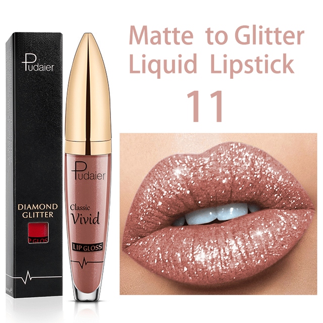 (🎃HALLOWEEN PRE SALE -48% OFF) Diamond Lip Gloss Matte To Glitter Liquid Lipstick Waterproof