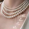 Gold Pearl Necklace, Dainty Gold Necklaces Prom Pearl Choker Necklace 15'' Pearl Necklaces for Women Beachy Necklace Adjustable Pearl Jewelry Bride as Graduation Birthday Mothers Day Gifts