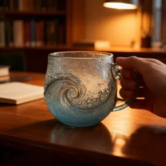 🎄Christmas Best Gifts🔥 Unique Handcrafted Sea Glass Ocean Wave Mug🎁Free Gifts