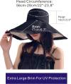 Packable Large Brim Sun Hat for Women - 6.7