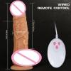 Automatic Retractable Bolt With Base Analog Penis Female Sex Toy  - YJ-01