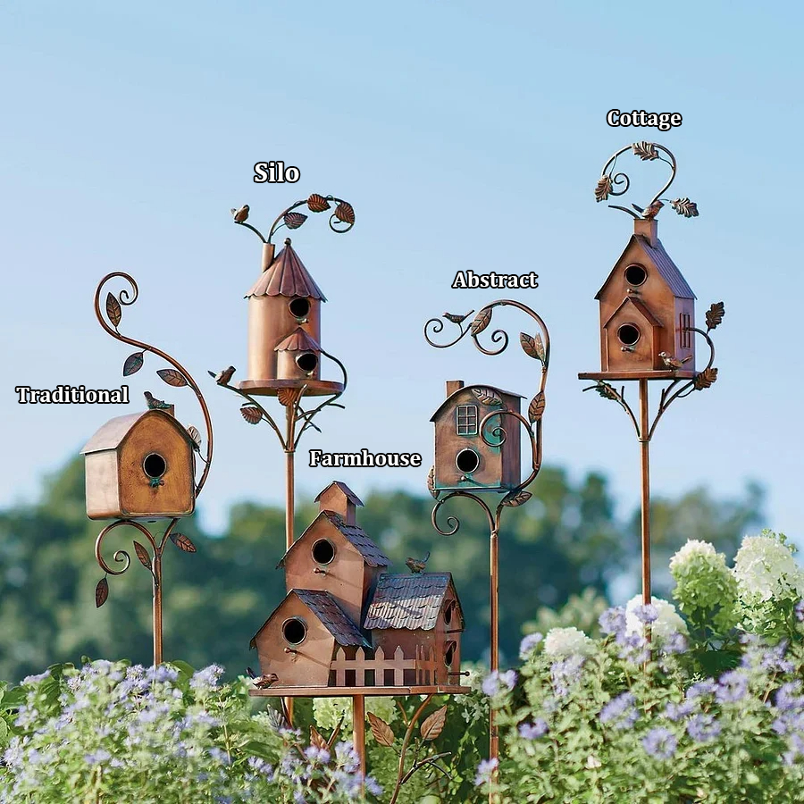 🌳【Handmade Wooden Stake Bird Cage】Exquisitely designed to beautify your garden!