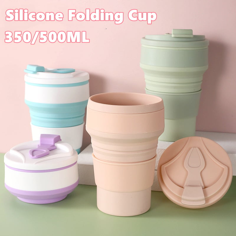 Collapsible To-Go Pocket Size Silicone Bottle for Hot and Cold Drinks - Microwave & Dishwasher Safe