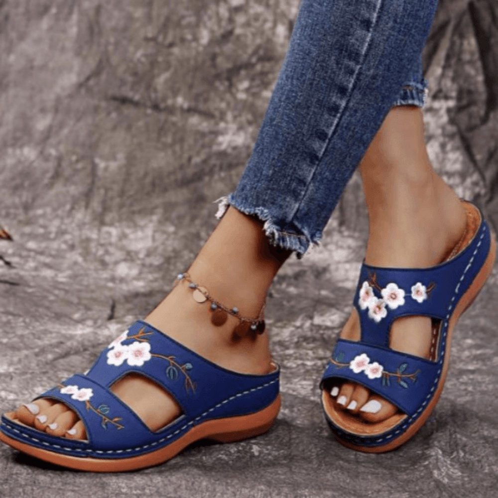 🎁LAST DAY 45% OFF🎁 Ortobloom Flower Embroidered Orthopedic Sandals