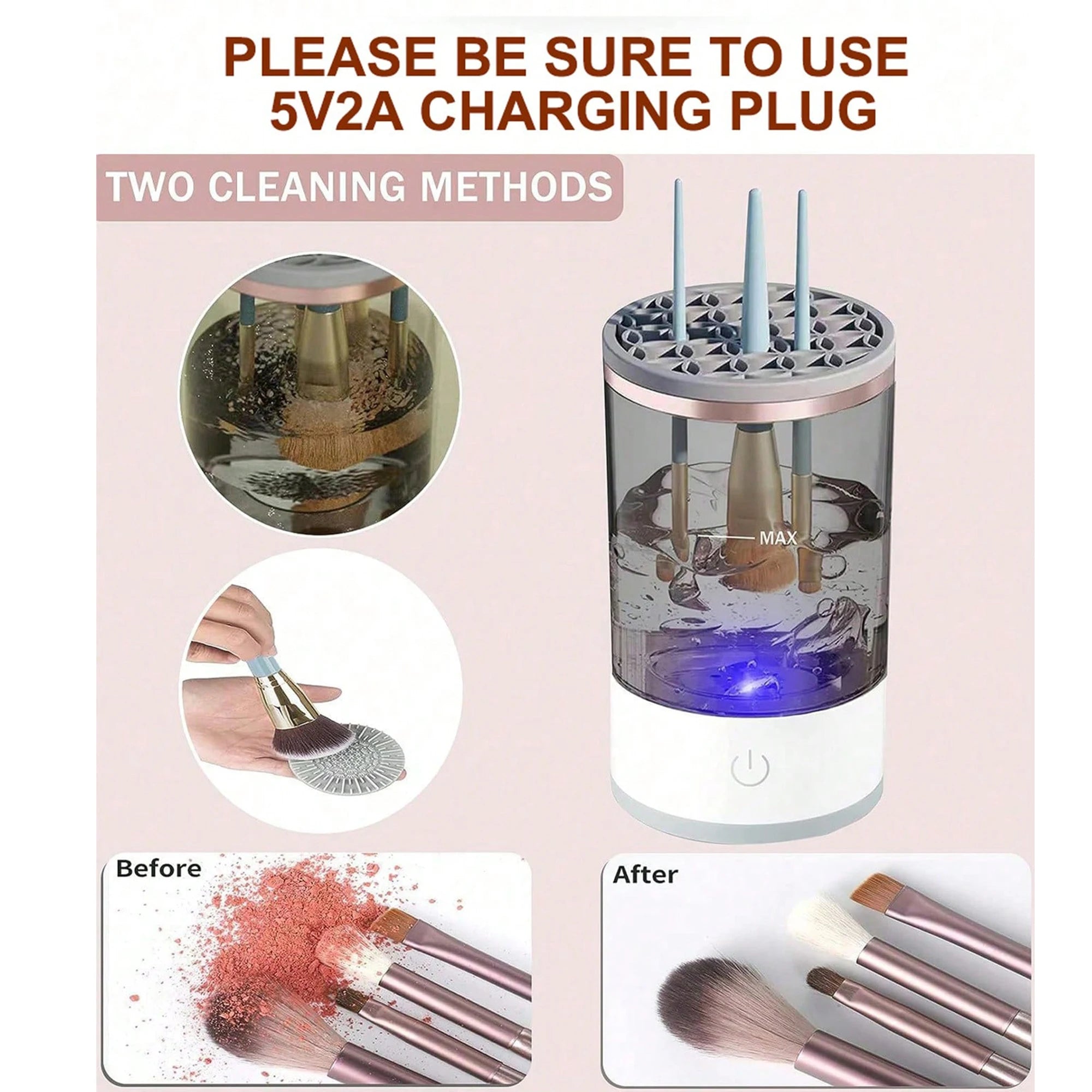 (🌲EARLY CHRISTMAS SALE - 49% OFF) Automatic Makeup Brush Cleaner, 🔥BUY 2 FREE SHIPPING