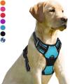 BARKBAY No Pull Dog Harness Front Clip Heavy Duty Reflective Easy Control Handle for Large Dog Walking(Black,L)