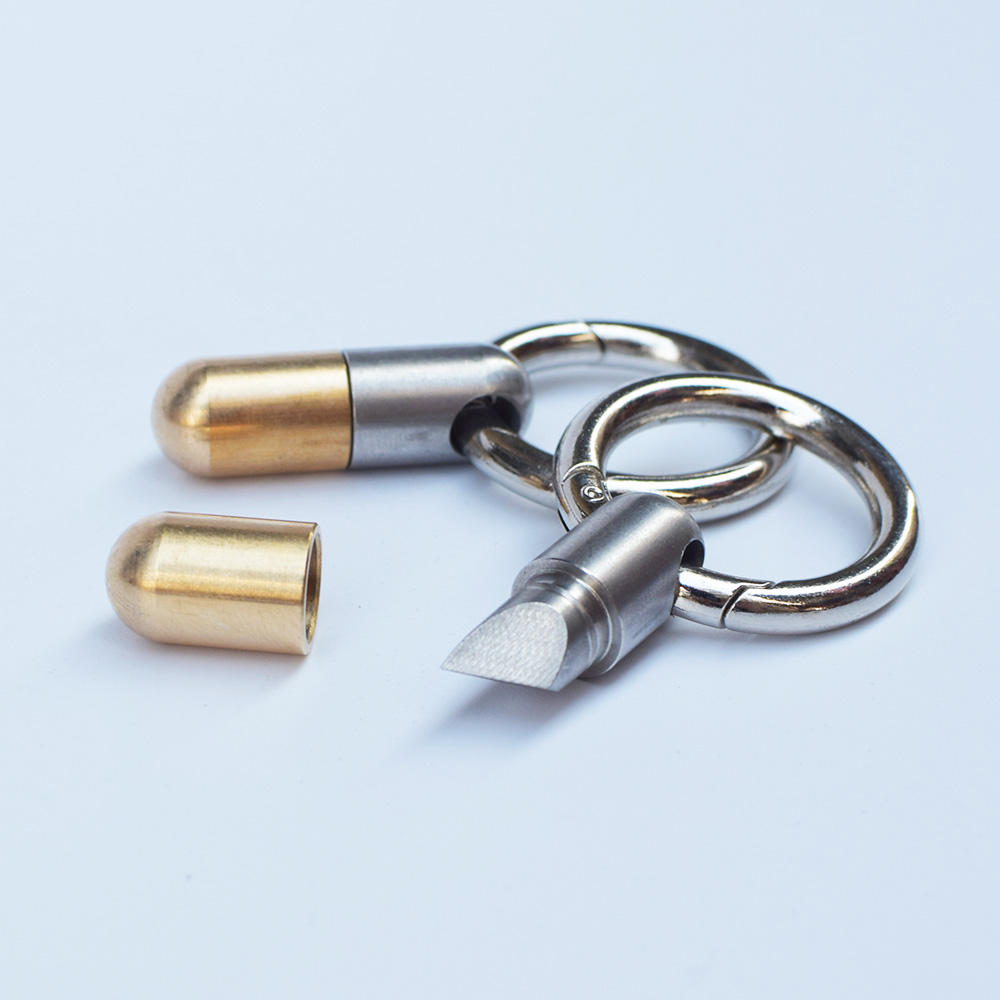 Stainless Steel Capsule Keyring EDC Cutting Tools