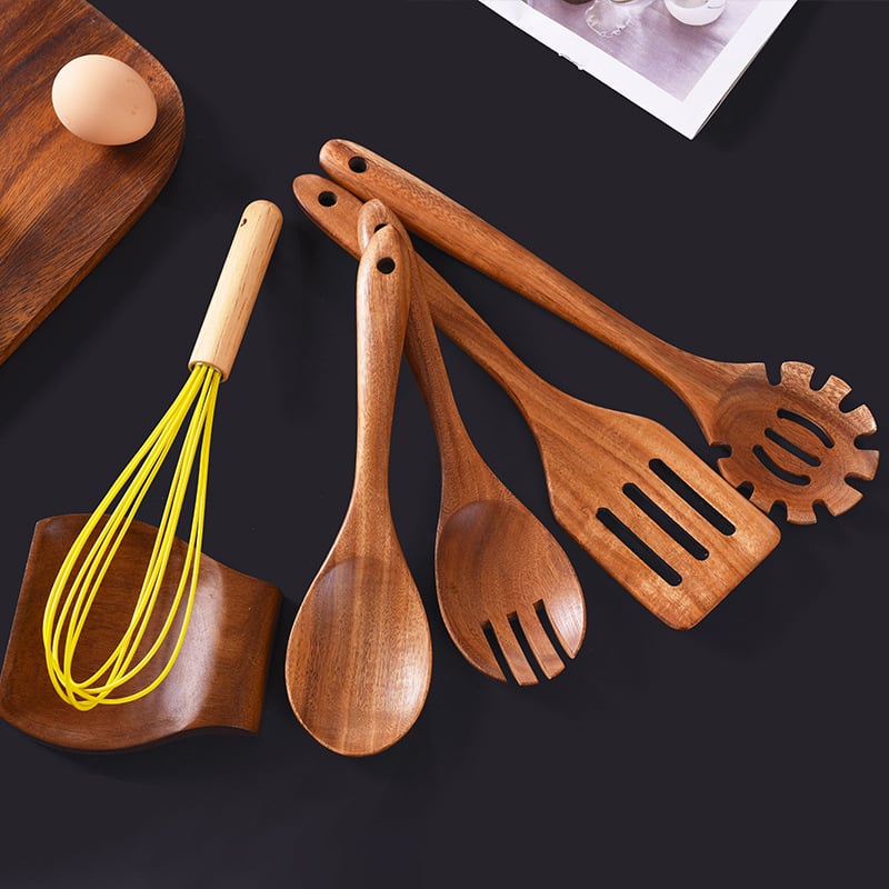 🔥LAST DAY 50% OFF🔥Eco-Friendly Teak Wood Kitchen Spoon Set