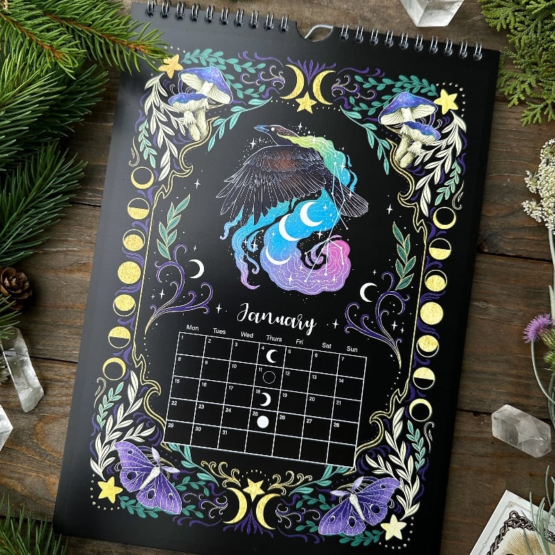 ✨Favorite paintings of the year- Calendar with moon phases📆