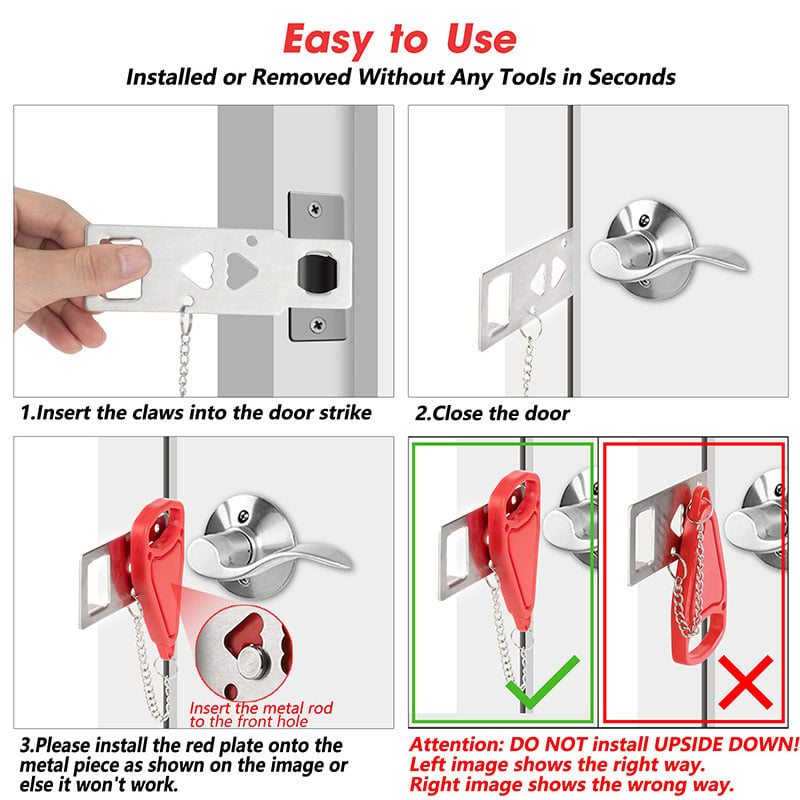 (Last Day Promotion - 50% OFF) Portable Security Door Lock, Buy 3 Get Extra 20% OFF NOW!