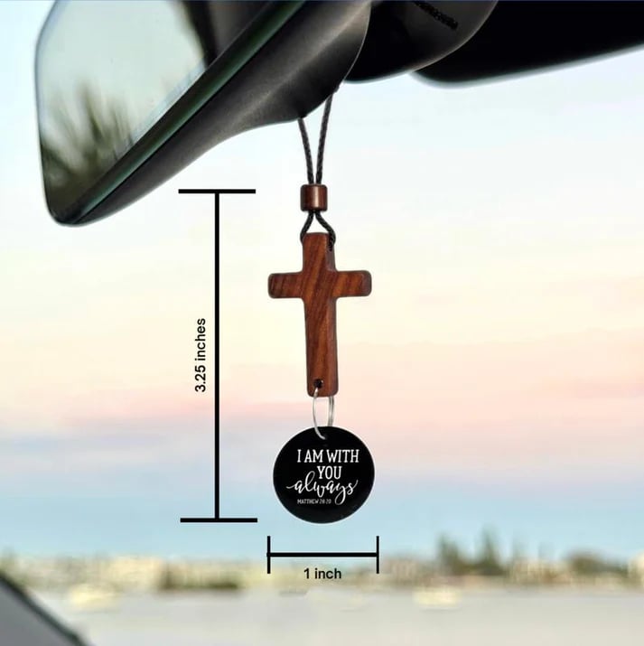 💥LAST DAY SALE 50% OFF💥Bible Verse Car Rearview Hanging Cross Ornament