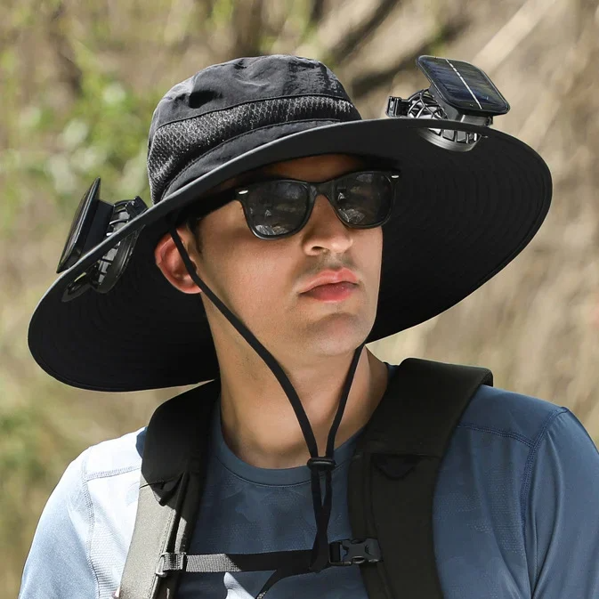 🔥Last Day 50% OFF- Outdoor Wide Brim Sun Hat With Solar Fan (Buy 2 Free Shipping)