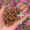 ✝️100% Handmade Olive Wood Carved Beads Rosary with Holy Soil(𝐂𝐡𝐚𝐝 𝐒𝐦𝐢𝐭𝐡 𝐇𝐚𝐧𝐝𝐦𝐚𝐝𝐞®)