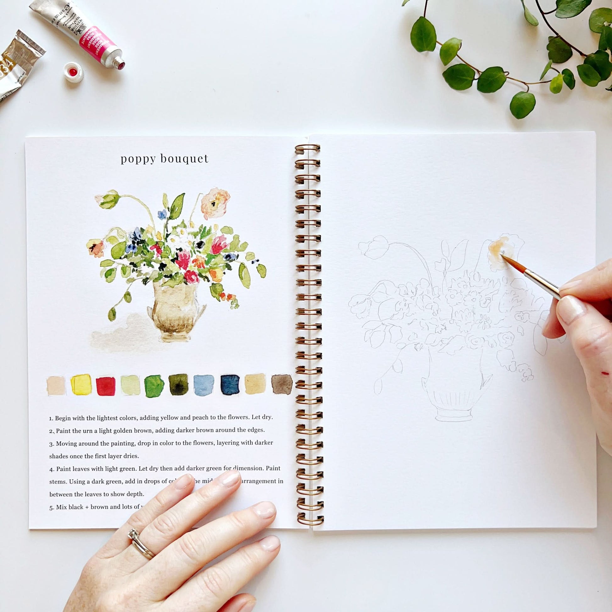 🌸Bouquets Watercolor Workbook