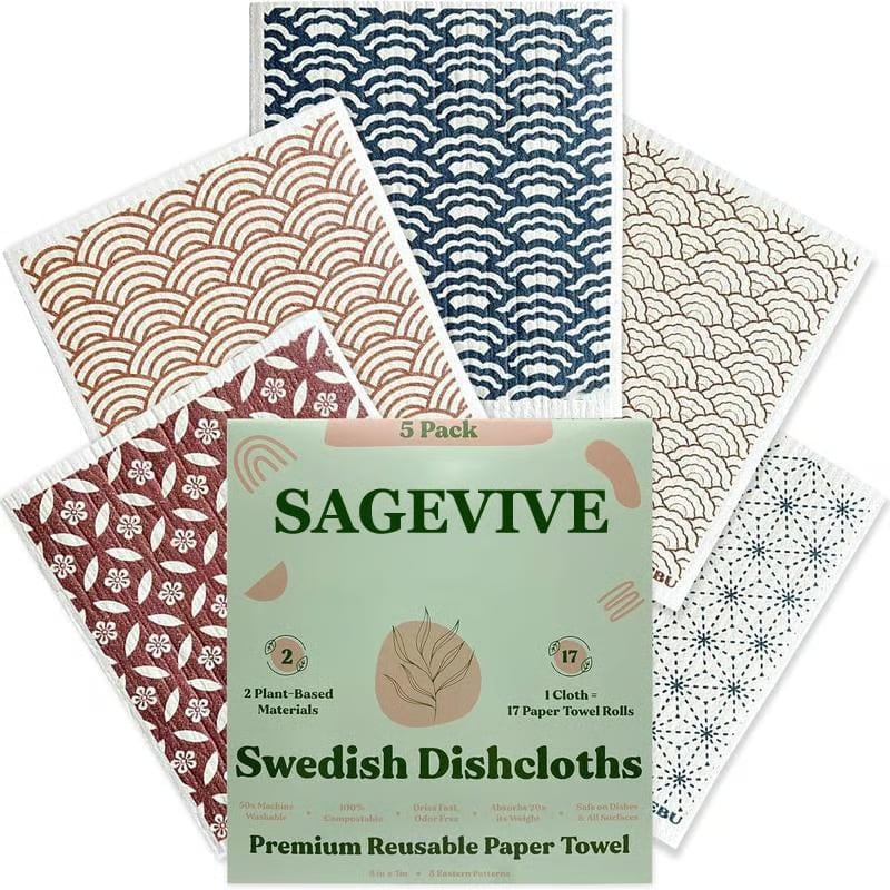 Swedish Dishcloths for Kitchen & Cleaning | 5 Pack