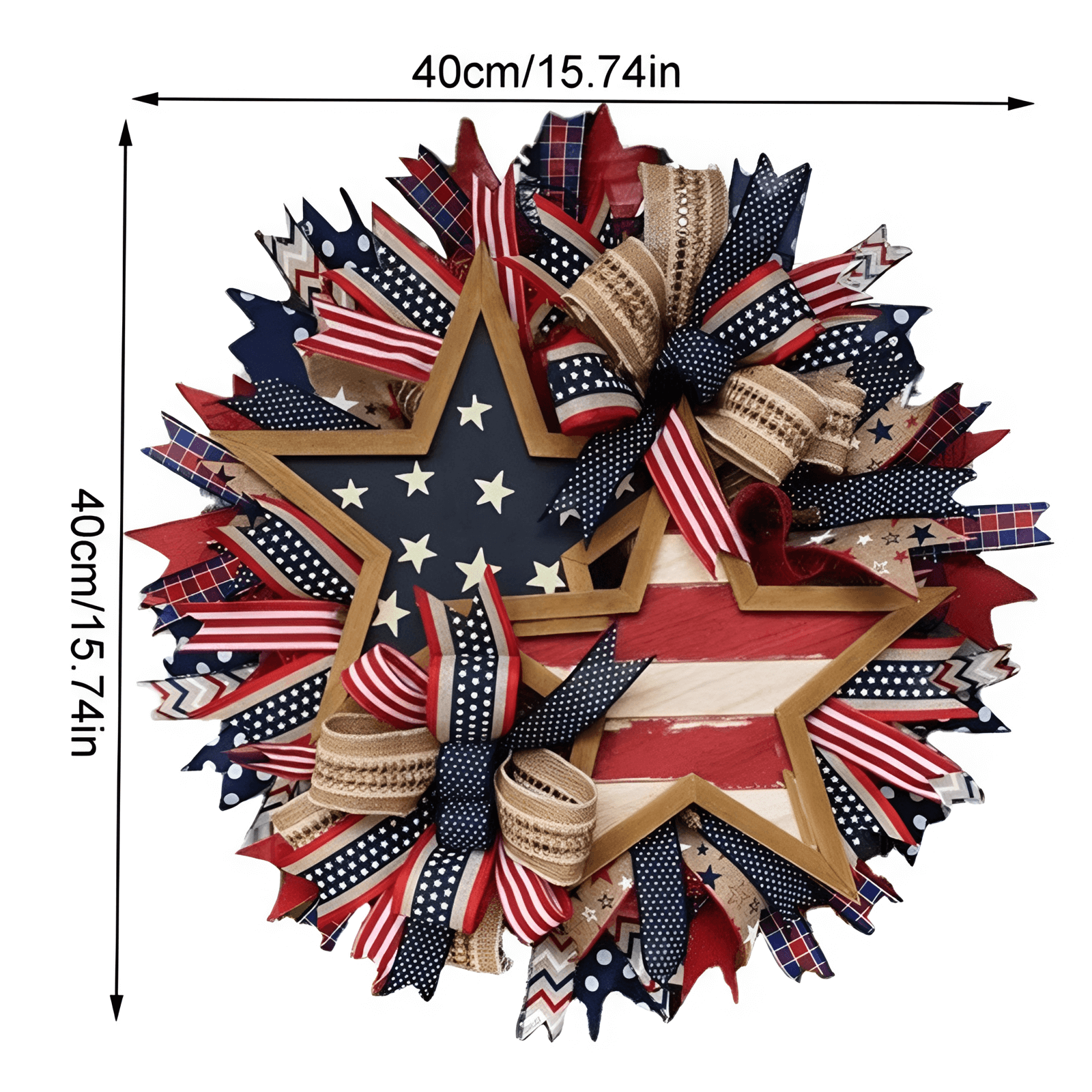 🏵100% Handmade American Patriotic Star Wreath(Mariana Smith Handmade®)