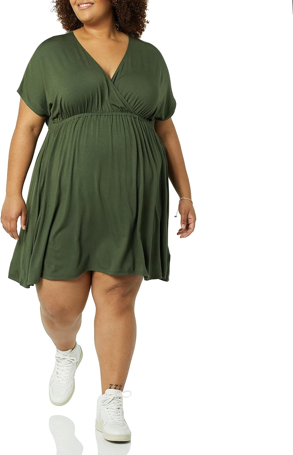 Amazon Essentials Women's Surplice Dress (Available in Plus Size)