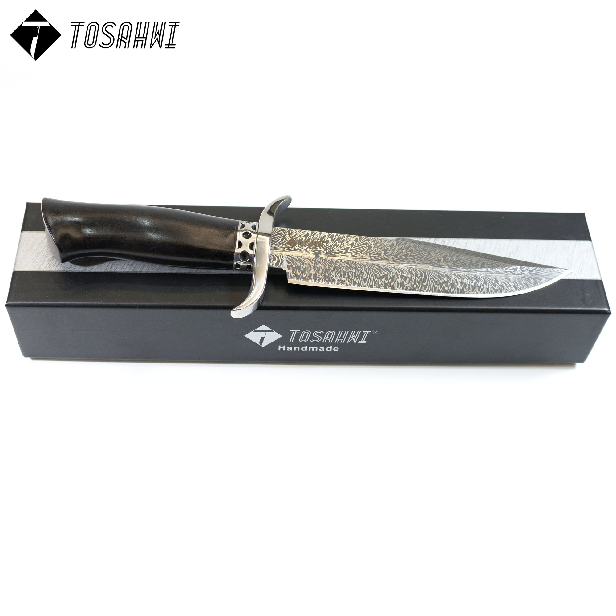 TOSAHWI HANDMADE Sandalwood Handle Chrome Steel Fixed Blades-69541