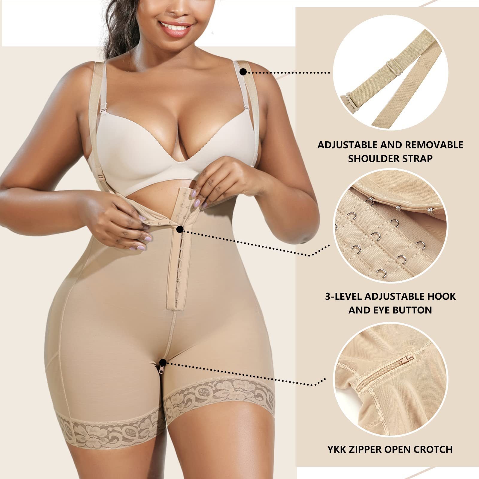 (🔥Last Day Promotion- SAVE 48% OFF)Firm Tummy Compression Bodysuit Shaper with Butt Lifter(BUY 2 GET FREE SHIPPING)