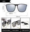 (Mother's Day Sale- 50% OFF) New Polarized Clip-on Flip Up Metal Clip Sunglasses for Prescription Glasses