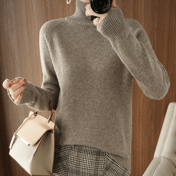 🔥 Last Day Promotion 50% OFF 🔥Women's Solid Turtleneck Knit Sweater - Buy 2 Free Shipping