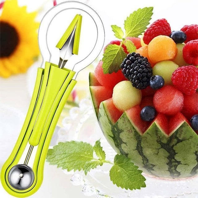 Stainless Steel 4 In 1 Melon Scoop Fruit Carving Tool Set