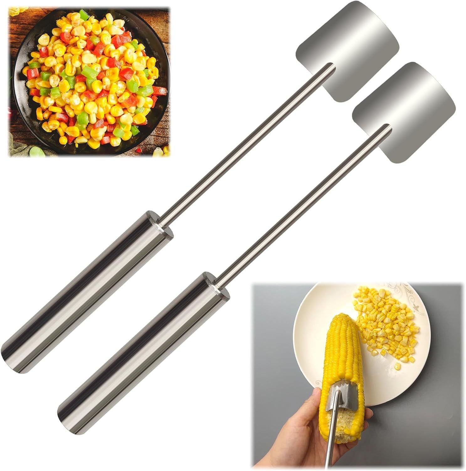 🔥Last Day 50% OFF-  Long Handle Stainless Steel Corn Stripping Tool