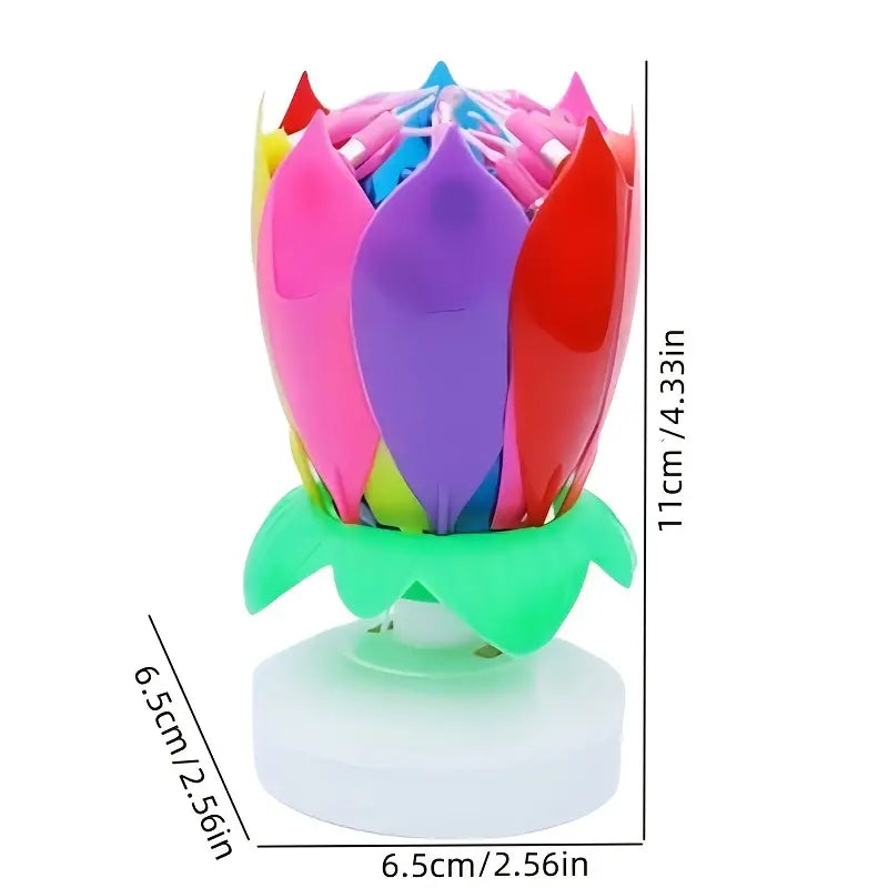 🔥Last Day Sale - 50% OFF🎁Creative Rotating Flowering Singing Lotus Holiday Candles