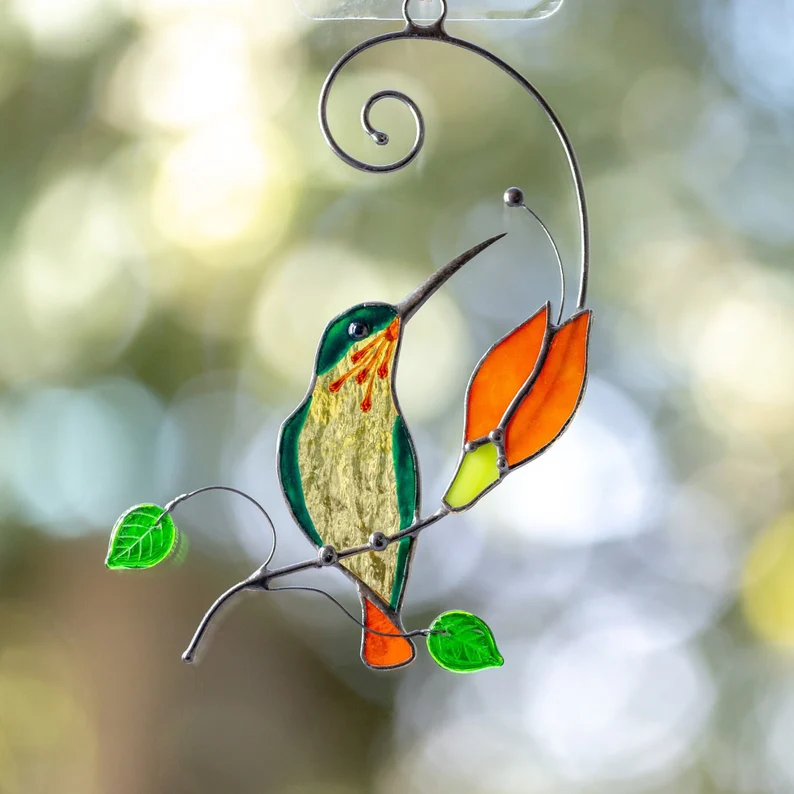 (🌲EARLY CHRISTMAS SALE - 49% OFF) Glass window hangings Christmas gift Stained glass bird suncatcher