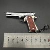 Bright Silver M1911 Model Keychain