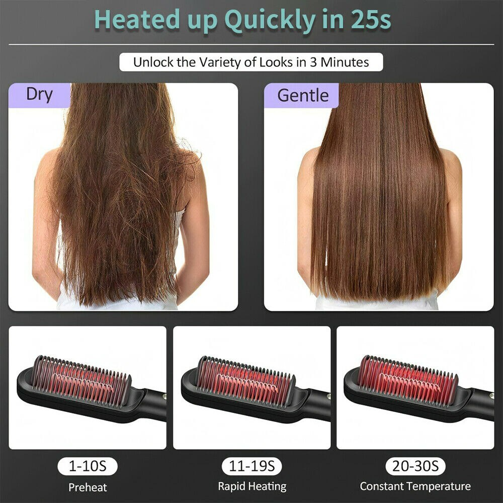 (🎄Christmas Promotion--48%OFF)Negative Ion Hair Straightener Brush(Buy 2 get Free shipping)