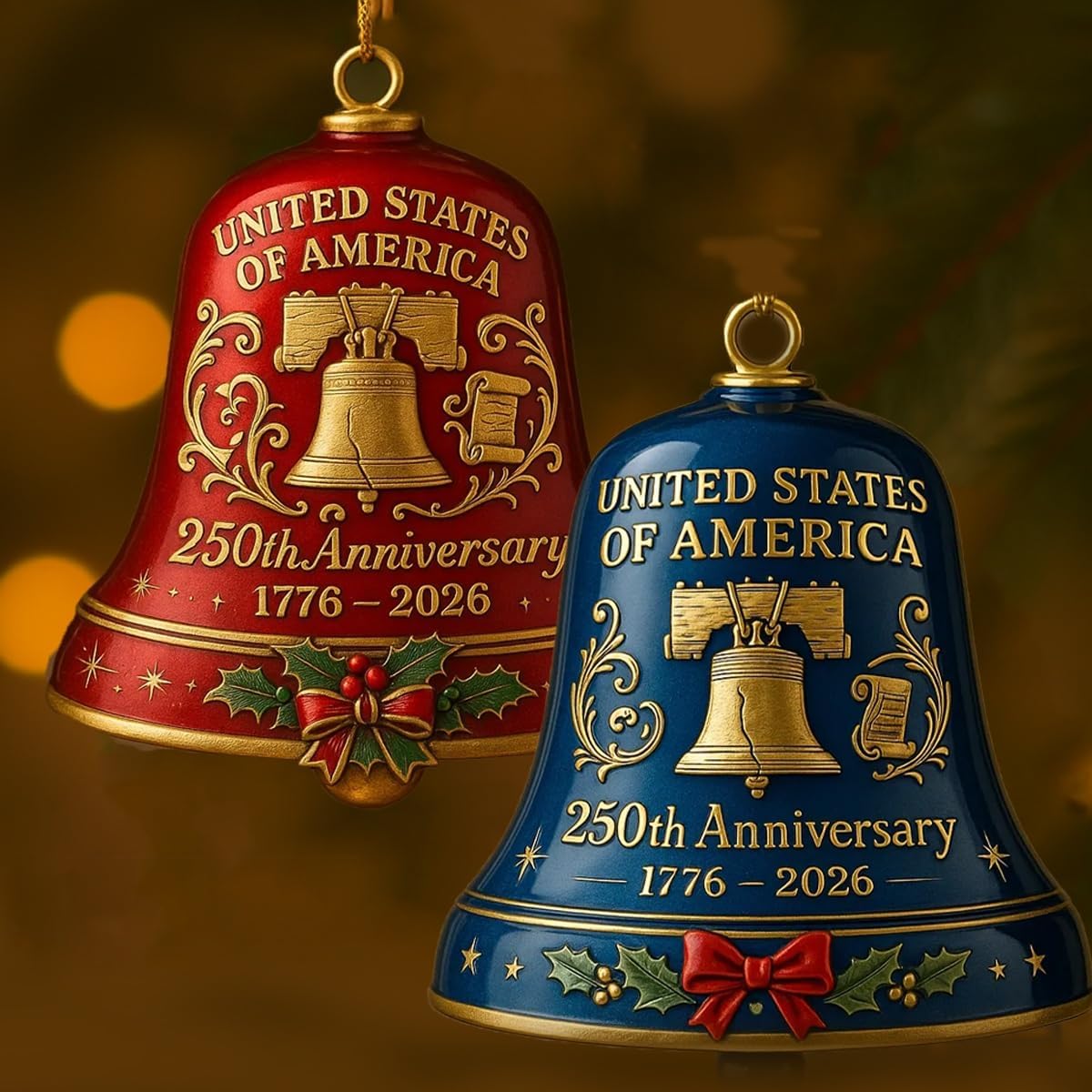 🎁TikTok Last Day Sale - 70% OFF🔥United States 250th Anniversary Bell Ornament