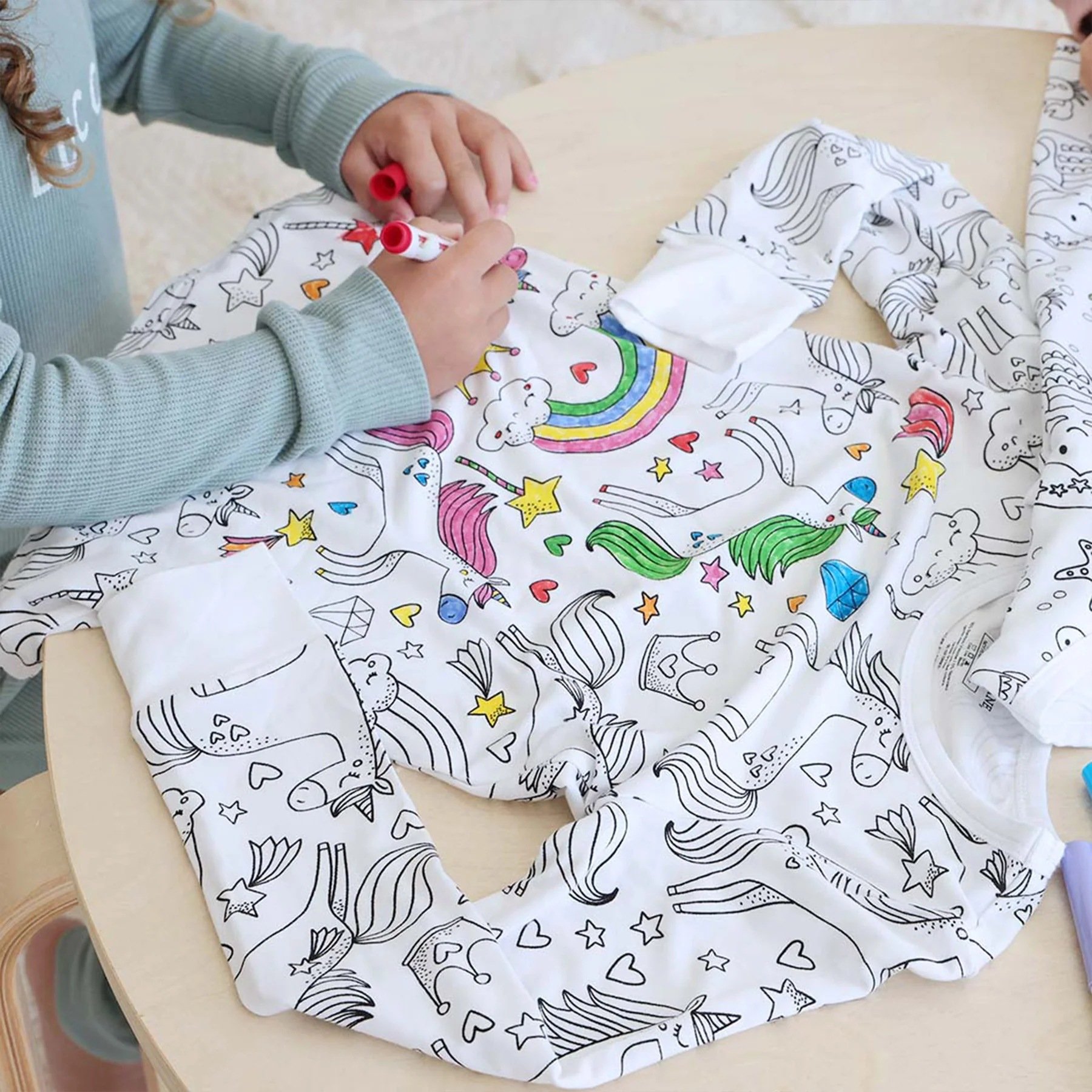 🎁TikTok Last Day Sale - 70% OFF🎨Kids colouring pajama sets with markers