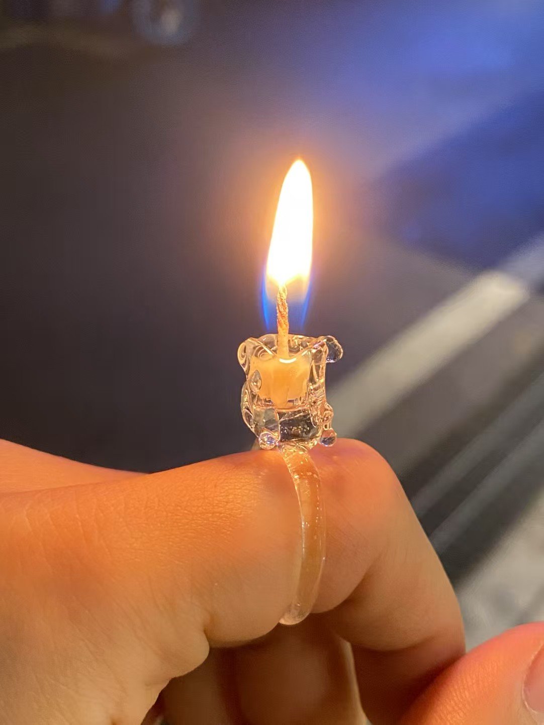 💍🕯Handmade Glass Candle Ring