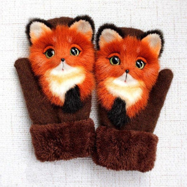 🧤Hand knitted cute animal gloves