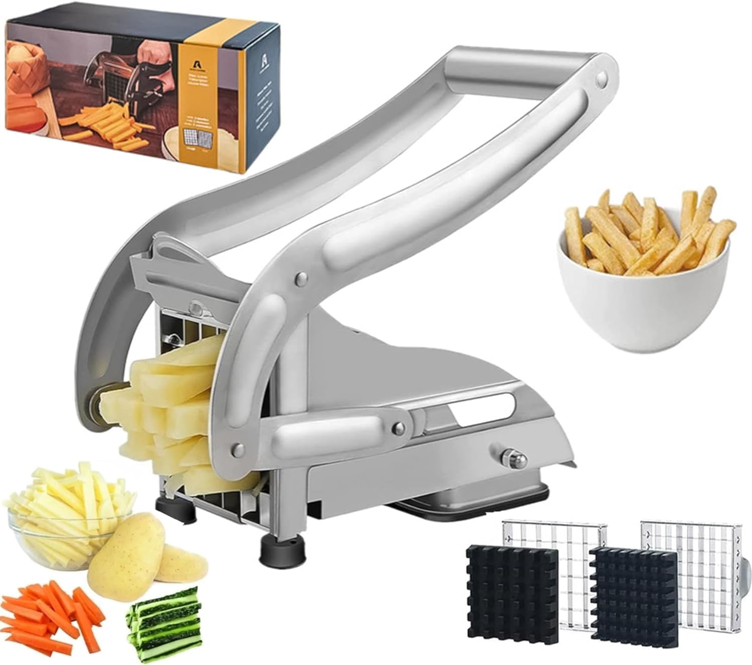 🔥Letzter Tag 49% Rabatt 🔥Pommes Frites-Schneider aus Edelstahl mit 2 Klingen