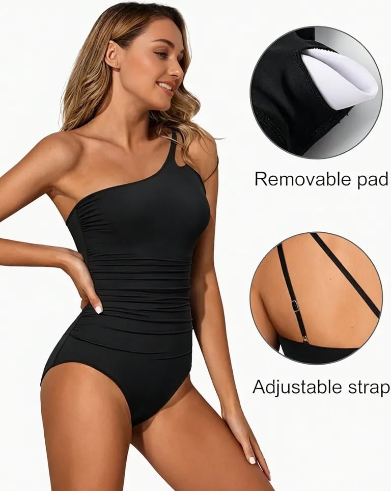 🔥Letzter Tag Verkauf 49% Rabatt⛱️ One-Shoulder-Badeanzug für Damen