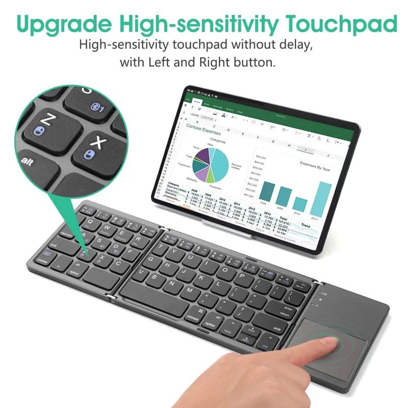 🔥Last Day 50% OFF🔥 - Foldable Bluetooth Keyboard with Touchpad