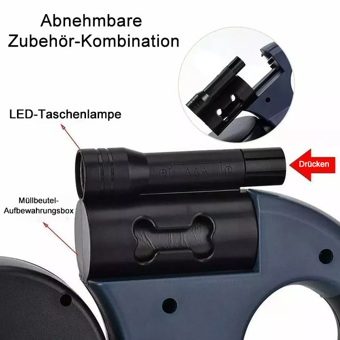 🔥Letzter Tag 50% RABATT-Ausziehbare Doppelleine für Hunde mit LED-Licht