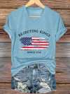 Women's Rejecting Kings Since 1776 Printed Casual T-Shirt