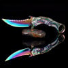 Blue Dragon Knife Dark Side-9Cr18Mo BLADE Pocket Folding Knife With Sheath